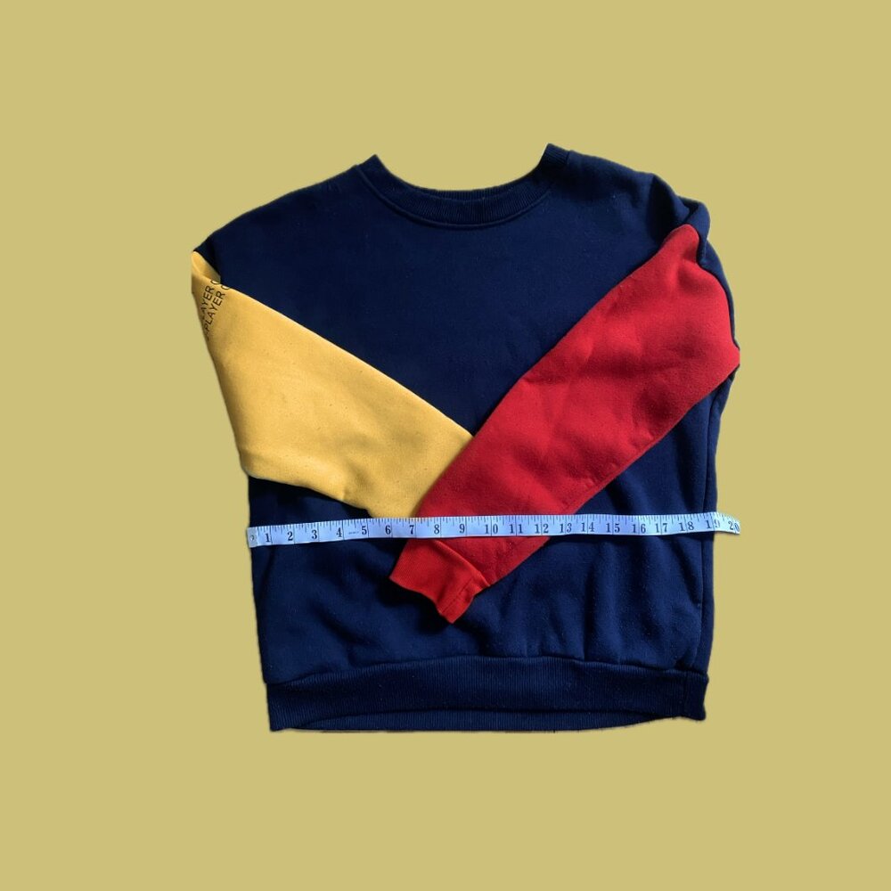 Tri Colour Pattern Block Crewneck Sweatshirt - Picture 3 of 8